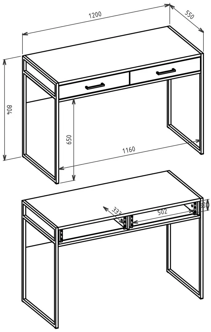 Masa de birou Helvetia Kammy №03 2S (Spruce Appenzeller/Black)