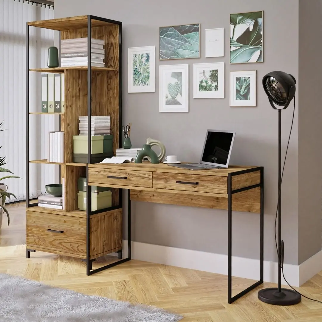 Masa de birou Helvetia Kammy №03 2S (Spruce Appenzeller/Black)