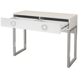 Masa pentru calculator Helvetia Milla Nr.03 2S (White Gloss/Chrome) Thumb