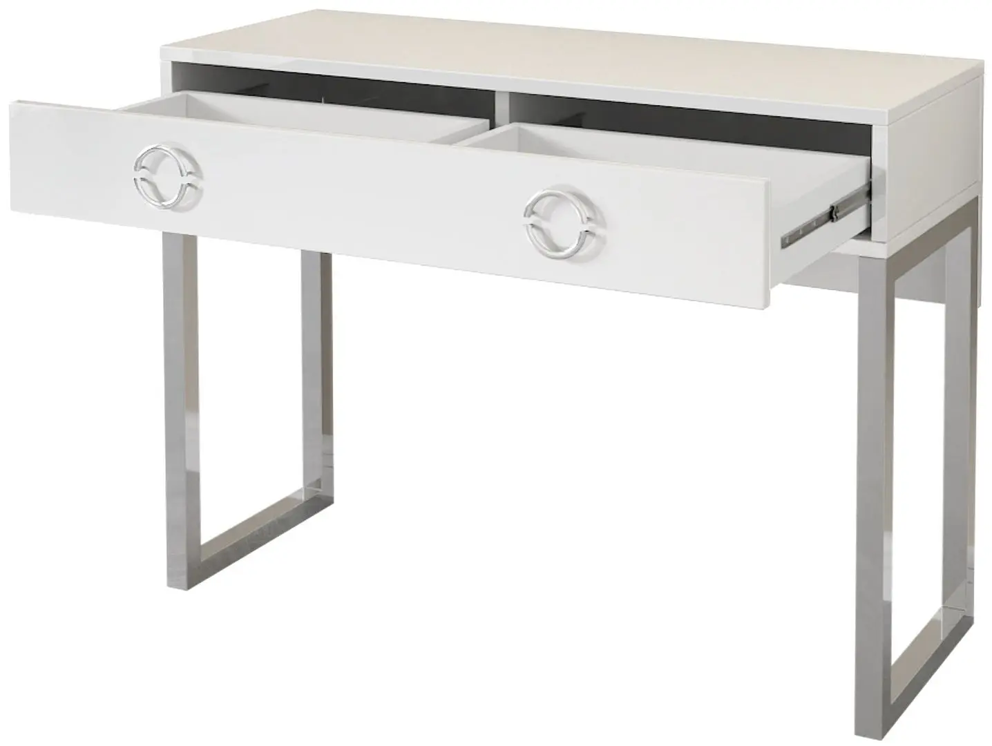 Masa pentru calculator Helvetia Milla Nr.03 2S (White Gloss/Chrome) - 3