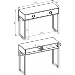 Masa pentru calculator Helvetia Milla Nr.03 2S (White Gloss/Chrome) Thumb