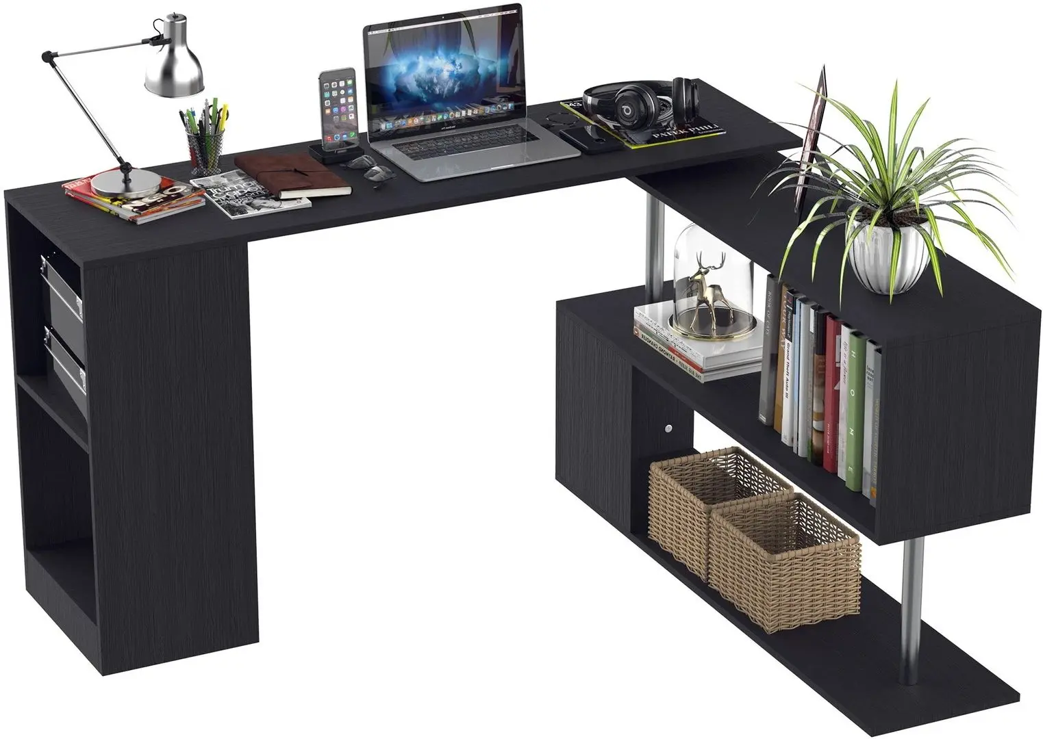 Письменный стол Homcom 836-072BK 230x39x78 cm (Black) - 3