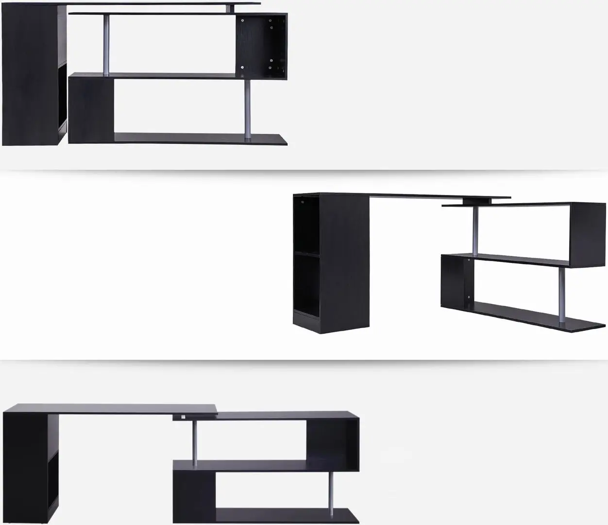 Письменный стол Homcom 836-072BK 230x39x78 cm (Black) - 5