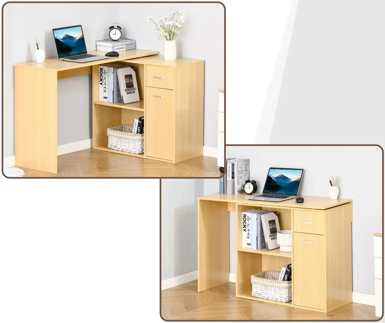 Письменный стол Homcom 836-073AK 117/82х39x74 cm (Oak) - 8