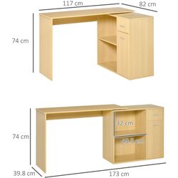 Письменный стол Homcom 836-073AK 117/82х39x74 cm (Oak) Thumb