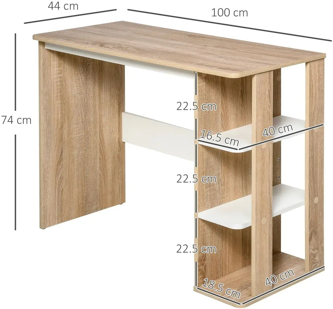 Письменный стол Homcom 836-246V01 100x44x74 cm (Natural) - 8