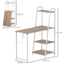 Masa de birou Homcom 836-247 106x48x128 cm (White/Oak) Thumb