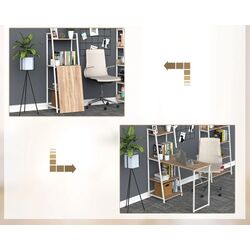 Masa de birou Homcom 836-247 106x48x128 cm (White/Oak) Thumb