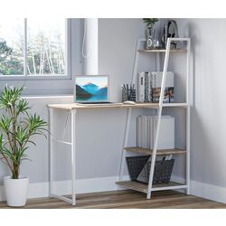 Masa de birou Homcom 836-247 106x48x128 cm (White/Oak)