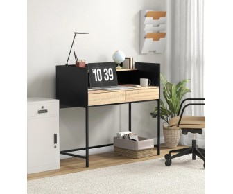 Masa de birou Homcom 836-560V00BK 106x51x102 cm (Black/Oak)