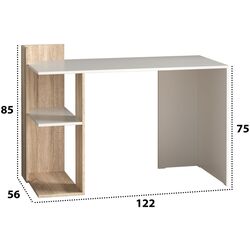Masa de birou Ideal Mobila Edy (Sonoma Oak/White) Thumb