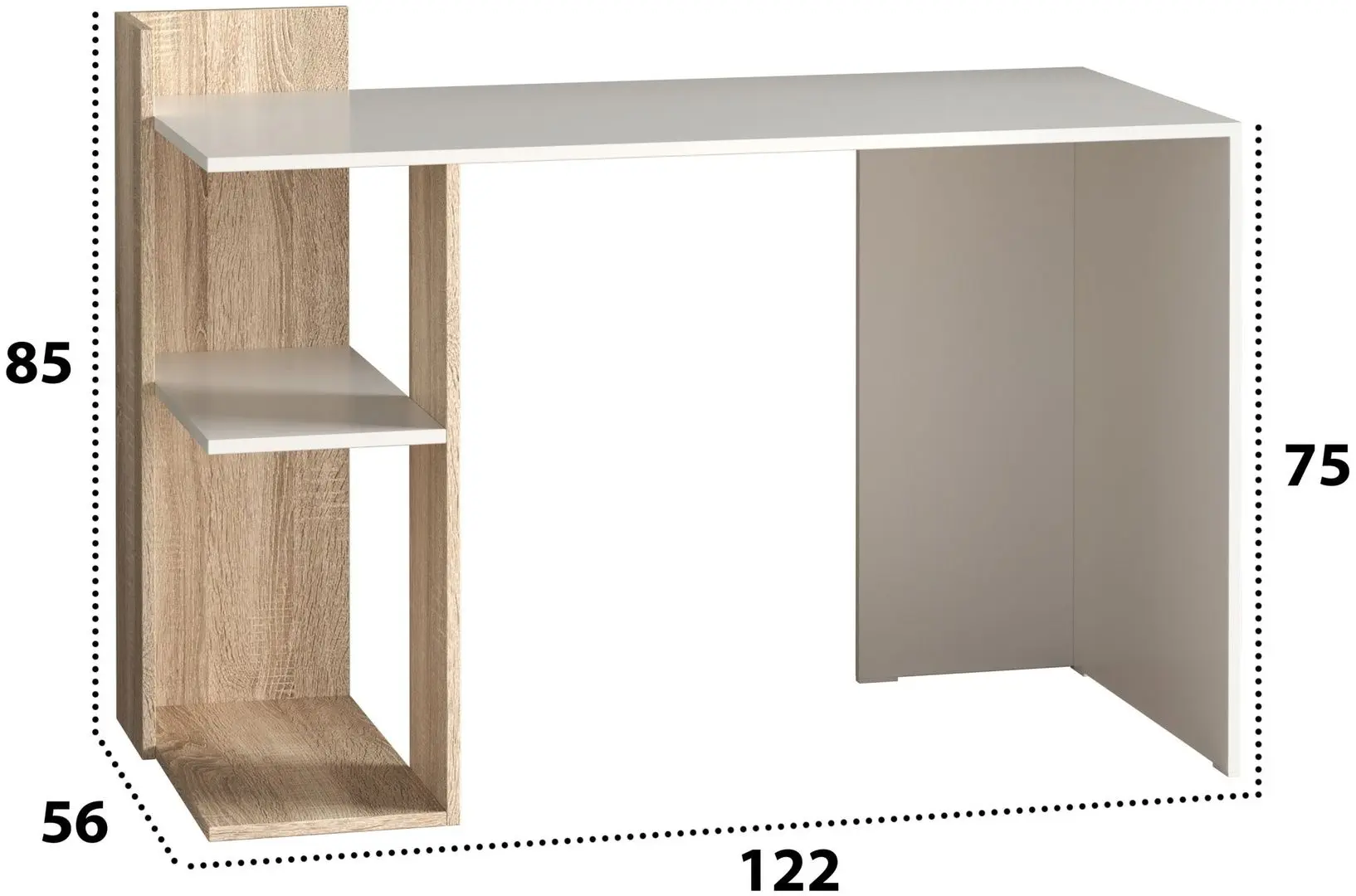 Masa de birou Ideal Mobila Edy (Sonoma Oak/White) - 2