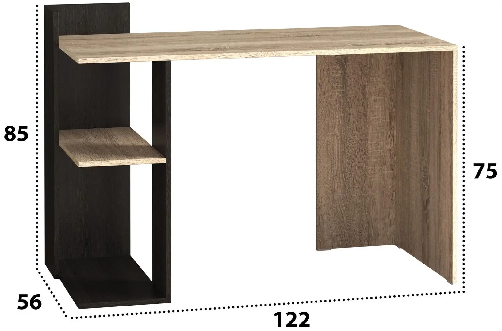 Masa de birou Ideal Mobila Edy (Wenge/Sonoma Oak) - 2