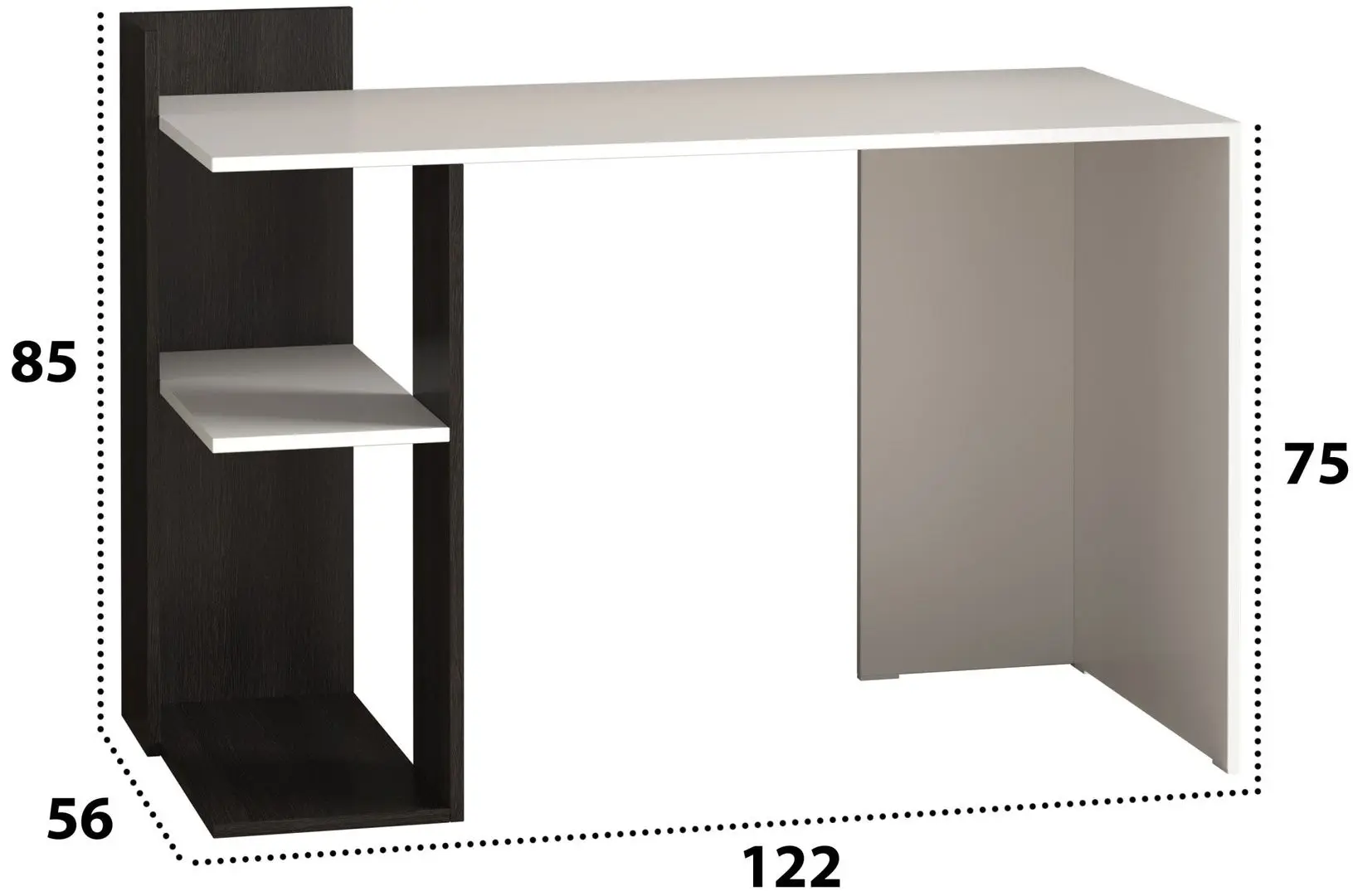 Masa de birou Ideal Mobila Edy (Wenge/White) - 2