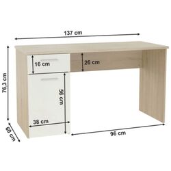 Письменный стол Ideal Mobila SKM 1 (Sonoma Oak/White) Thumb