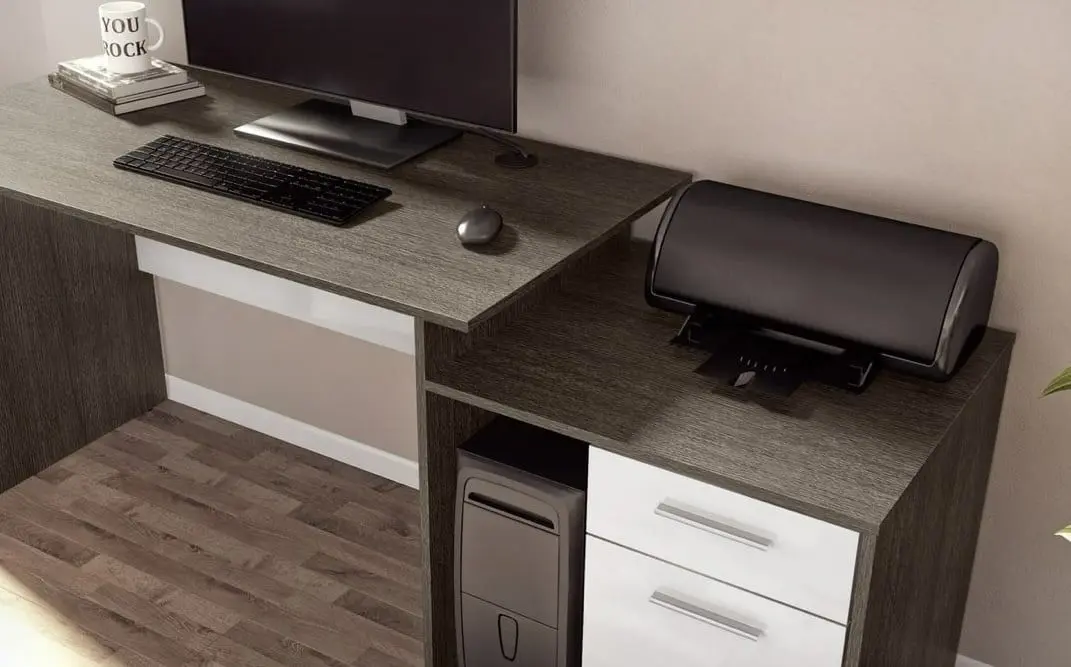 Masa de birou Ideal Mobila C391 (Wenge/White) - 3