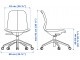 Комплект офисной мебели Ikea Alex/Langfjall/Kallax (Серо-бирюзовый/Черный)