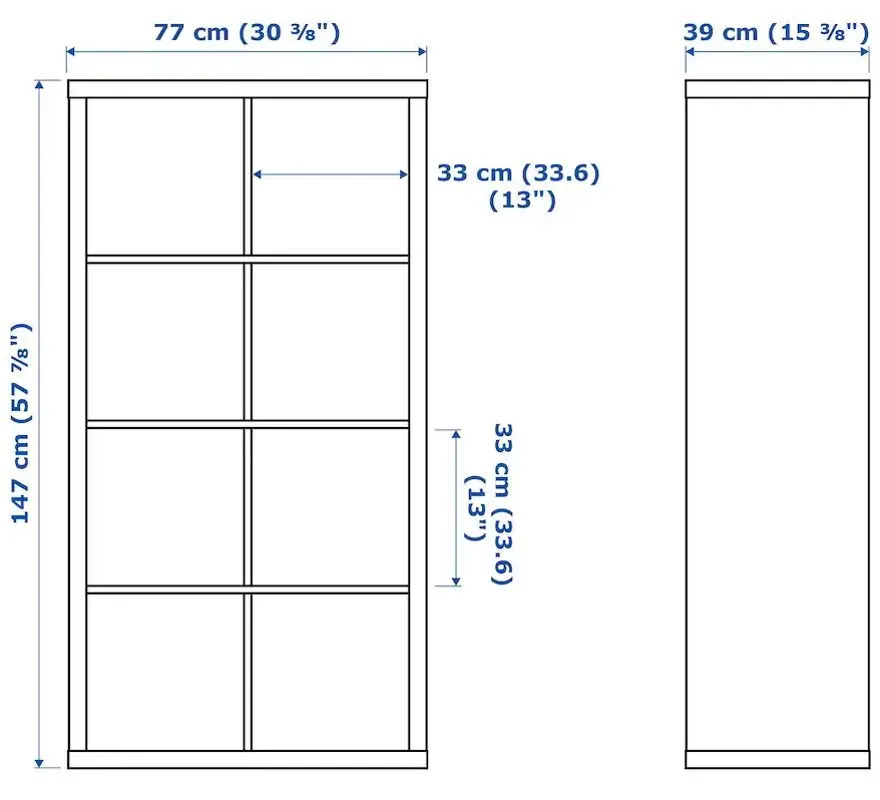 Комплект офисной мебели Ikea Alex/Langfjall/Kallax (Серо-бирюзовый/Черный) - 9