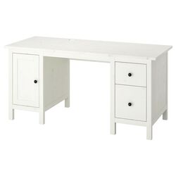 Комплект офисной мебели Ikea Hemnes/Alefjall (Белая Морилка/Коричнево-золотистый) Thumb