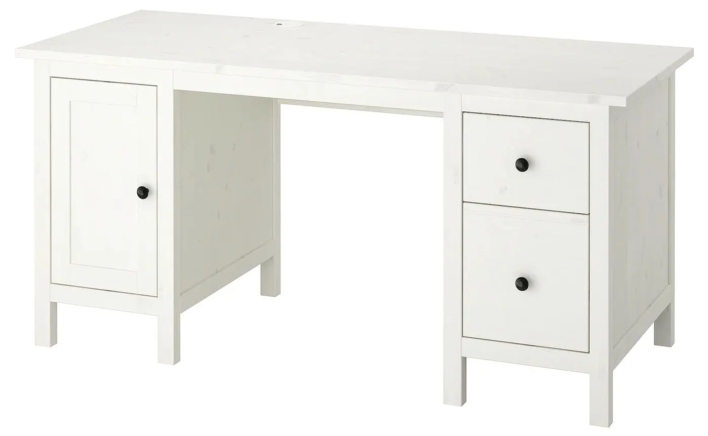 Комплект офисной мебели Ikea Hemnes/Alefjall (Белая Морилка/Коричнево-золотистый) - 4