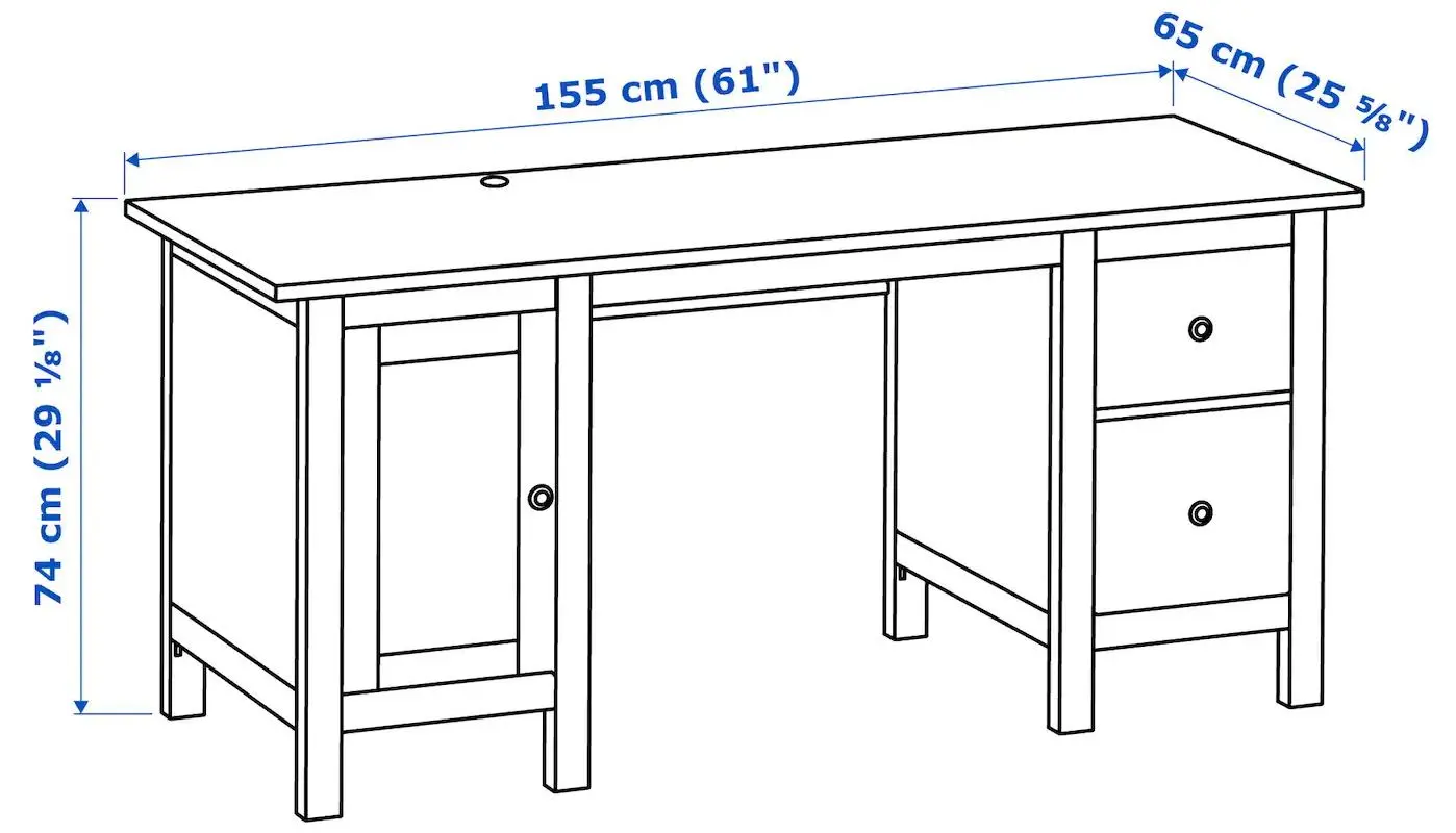 Комплект офисной мебели Ikea Hemnes/Alefjall (Белая Морилка/Коричнево-золотистый) - 7