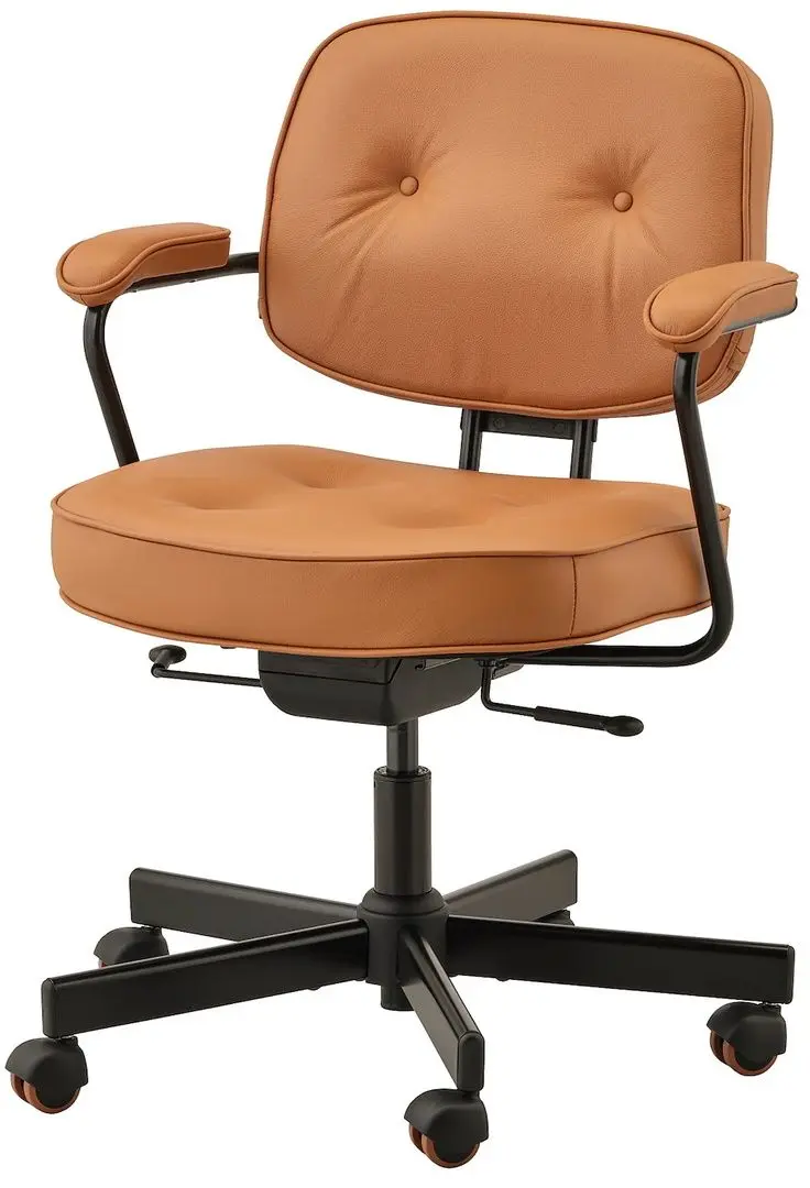 Комплект офисной мебели Ikea Hemnes/Alefjall (Белая Морилка/Коричнево-золотистый) - 10