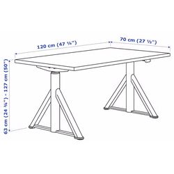 Комплект офисной мебели Ikea Idasen/Gruppspel 120x70 (Коричневый/Бежевый) Thumb