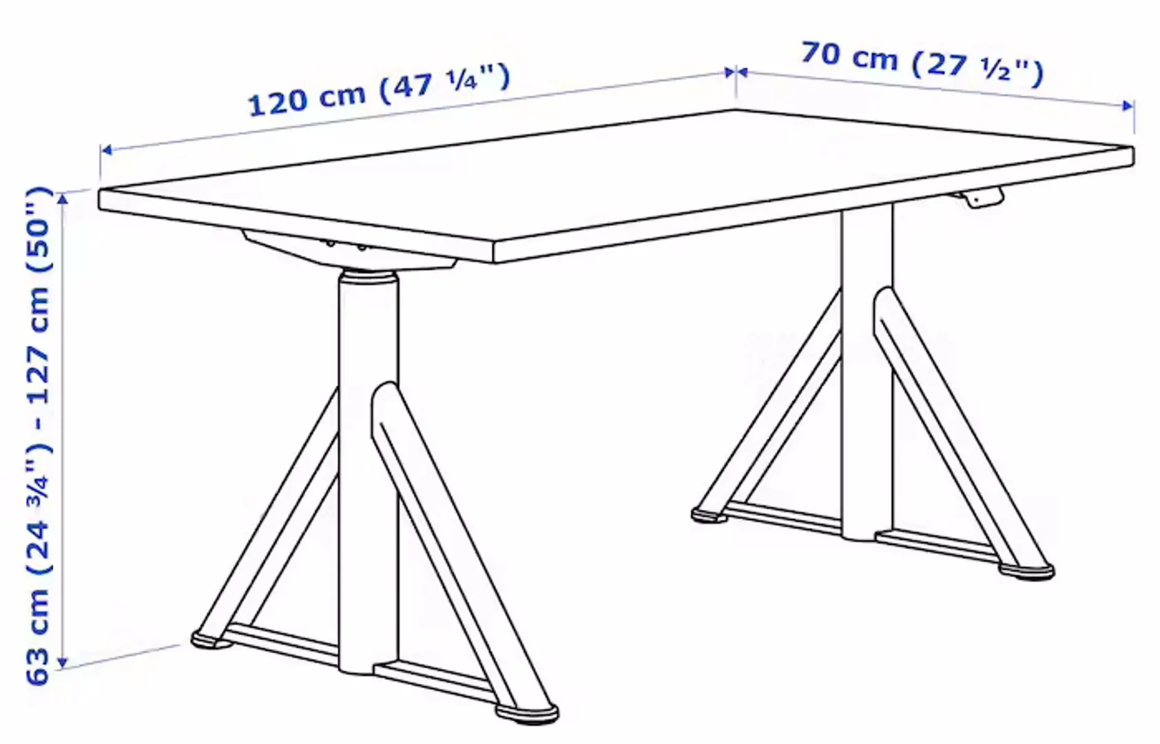 Комплект офисной мебели Ikea Idasen/Gruppspel 120x70 (Коричневый/Бежевый) - 2