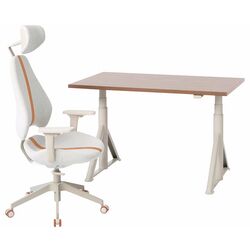 Комплект офисной мебели Ikea Idasen/Gruppspel 120x70 (Коричневый/Бежевый)