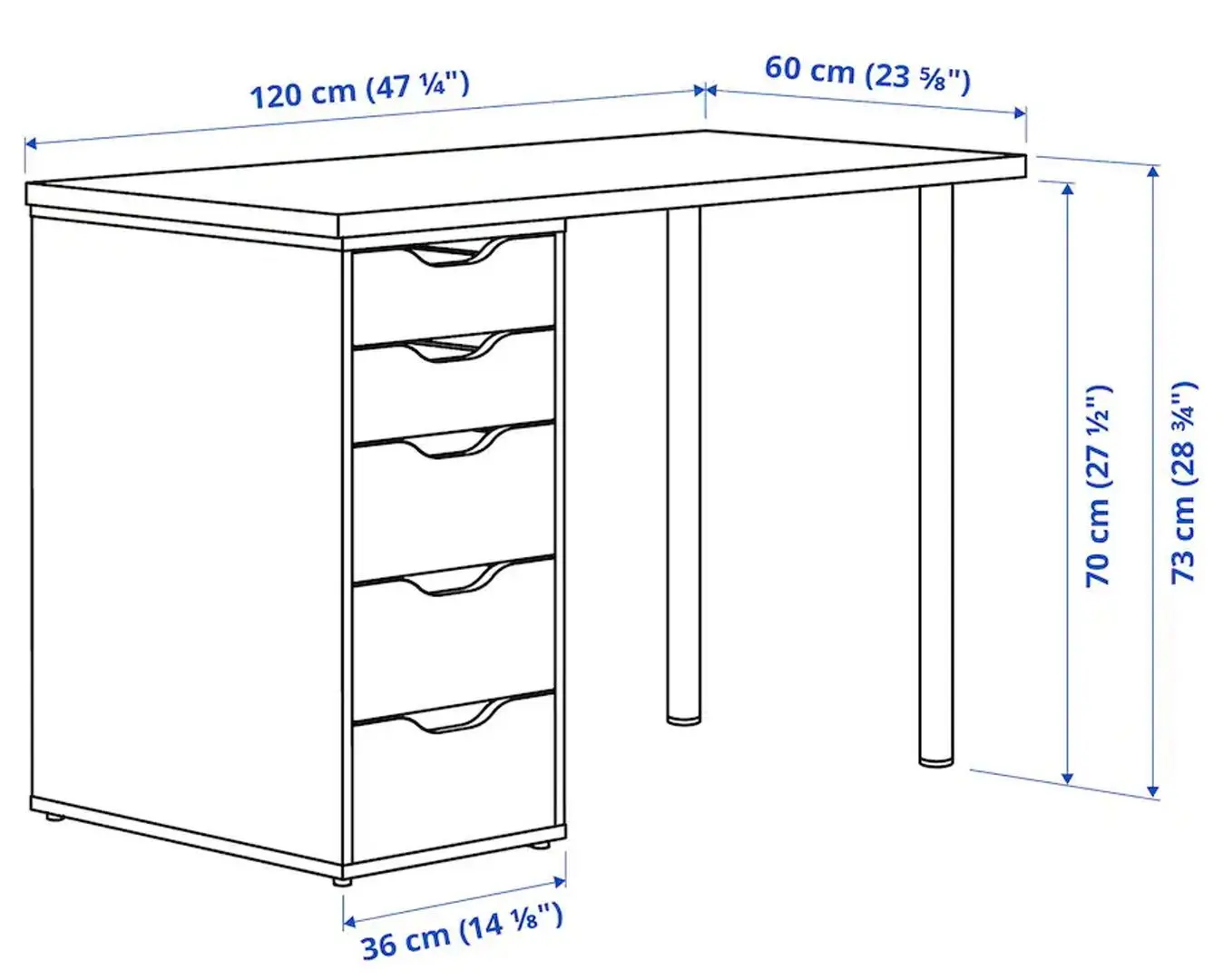 Комплект офисной мебели Ikea Lagkapten/Eldberget/Ekenabben (Бежевый/Белый) - 4