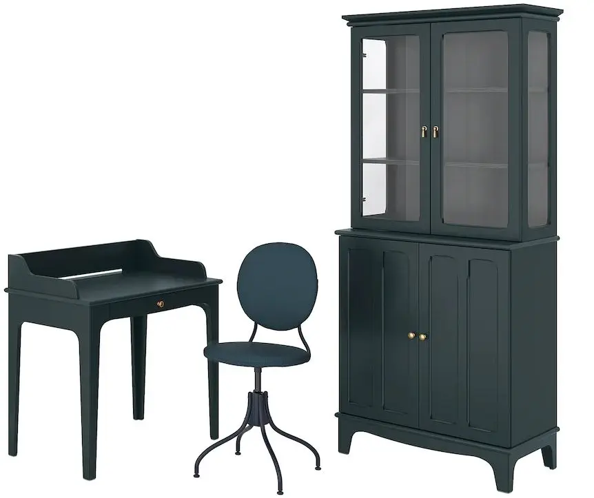 Комплект офисной мебели Ikea Lommarp/Bjorkberget (Сине-зеленый)