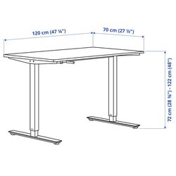 Set de mobila pentru oficiu Ikea Trotten/Langfjall/Lappviken (Alb/Gri) Thumb