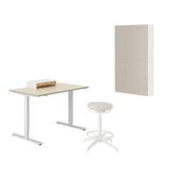 Set de mobila pentru oficiu Ikea Trotten/Lidkullen/Besta/Lappviken (Bej/Alb)
