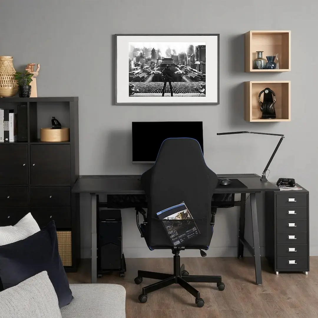 Set de mobila pentru oficiu Ikea Utespelare/Helmer (Negru)