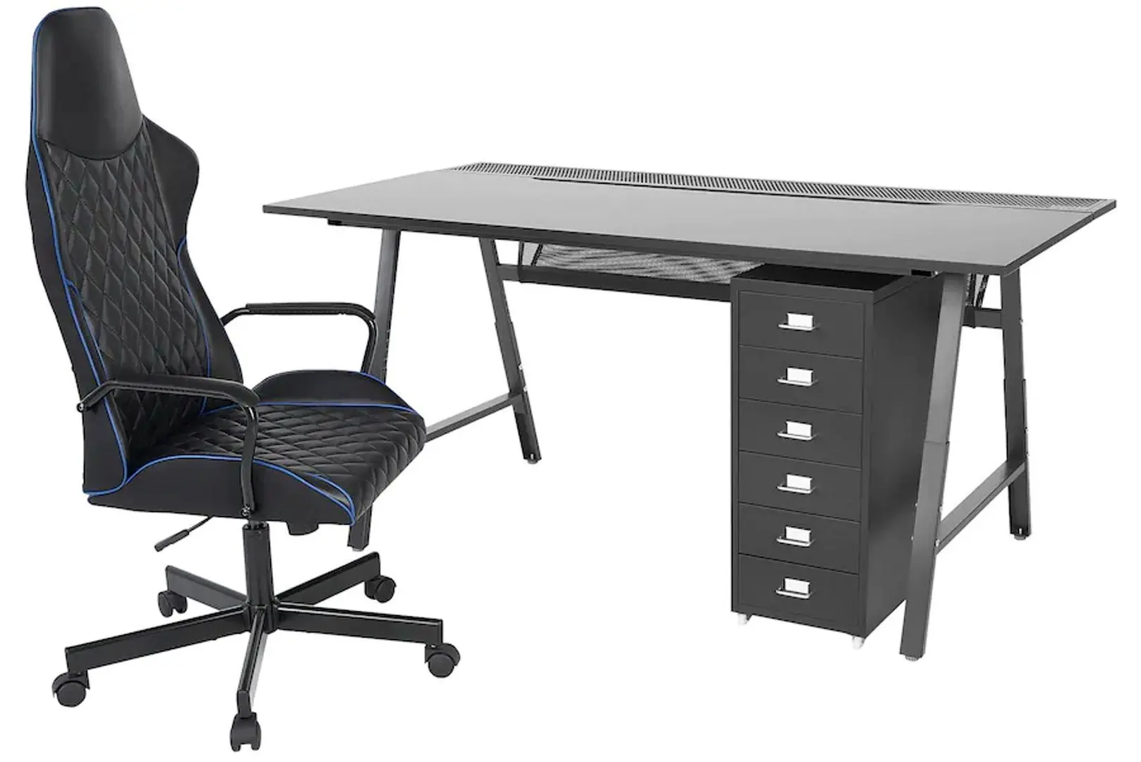 Set de mobila pentru oficiu Ikea Utespelare/Helmer (Negru)