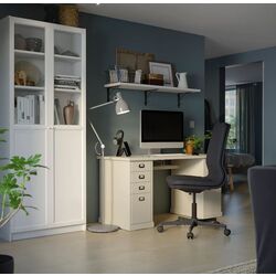 Комплект офисной мебели Ikea Vebjorn/Mullfjallet/Billy/Oxberg (Бежевый/Серый/Белый) Thumb