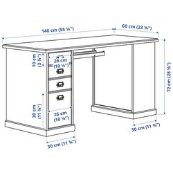 Комплект офисной мебели Ikea Vebjorn/Mullfjallet/Billy/Oxberg (Бежевый/Серый/Белый) Thumb