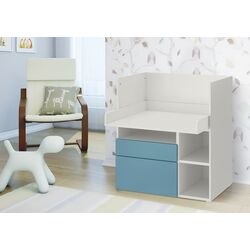 Masa de infasat Ikea Smastad 2 sertare 90x79x100 (Alb/Albastru)