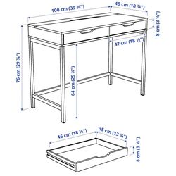 Masa de birou Ikea Alex 100x48 (Gri-turcoaz) Thumb