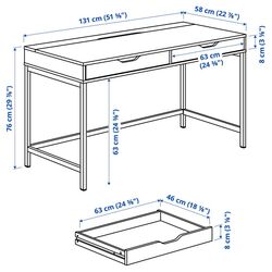 Masa de birou Ikea Alex 132x58 (Gri-turcoaz) Thumb