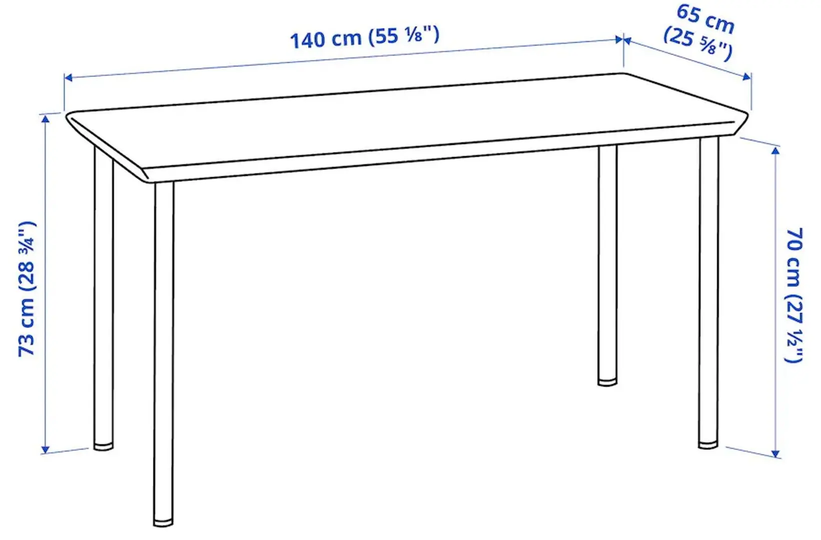 Письменный стол Ikea Anfallare/Adils 140x65 (Бамбук/Черный)