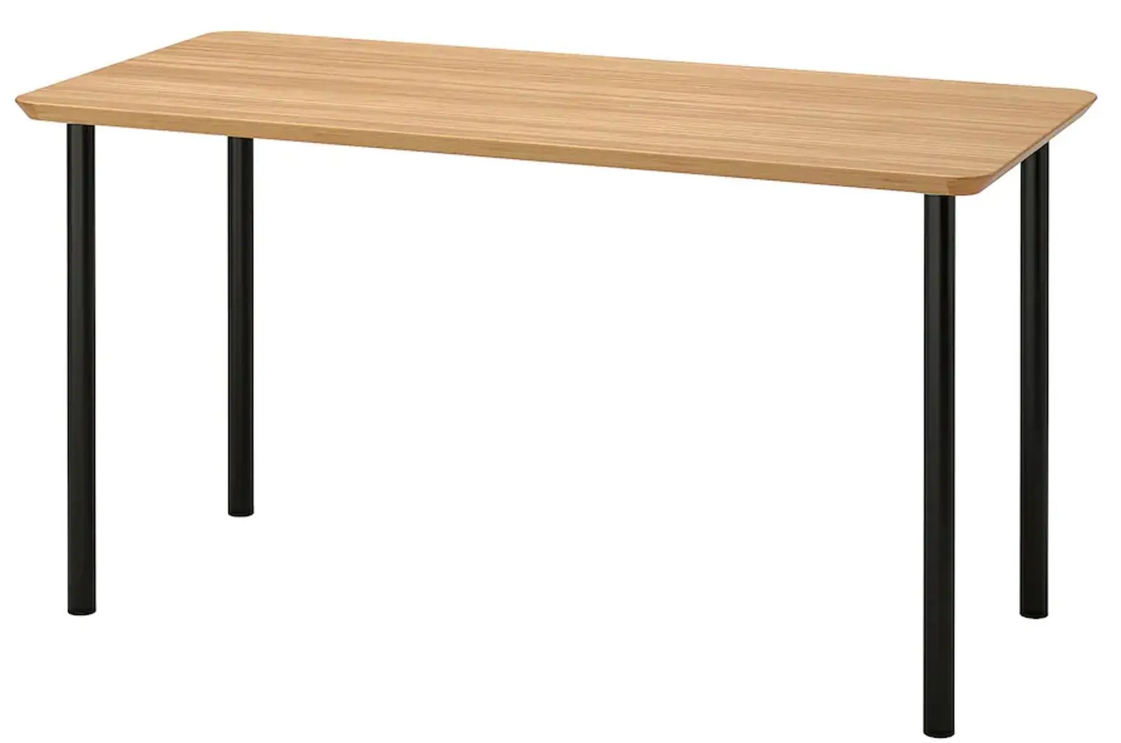 Письменный стол Ikea Anfallare/Adils 140x65 (Бамбук/Черный)