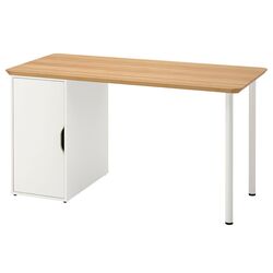 Masa de birou Ikea Anfallare/Alex 140x65 (Bambus/Alb) Thumb