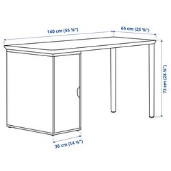 Masa de birou Ikea Anfallare/Alex 140x65 (Bambus/Alb) Thumb