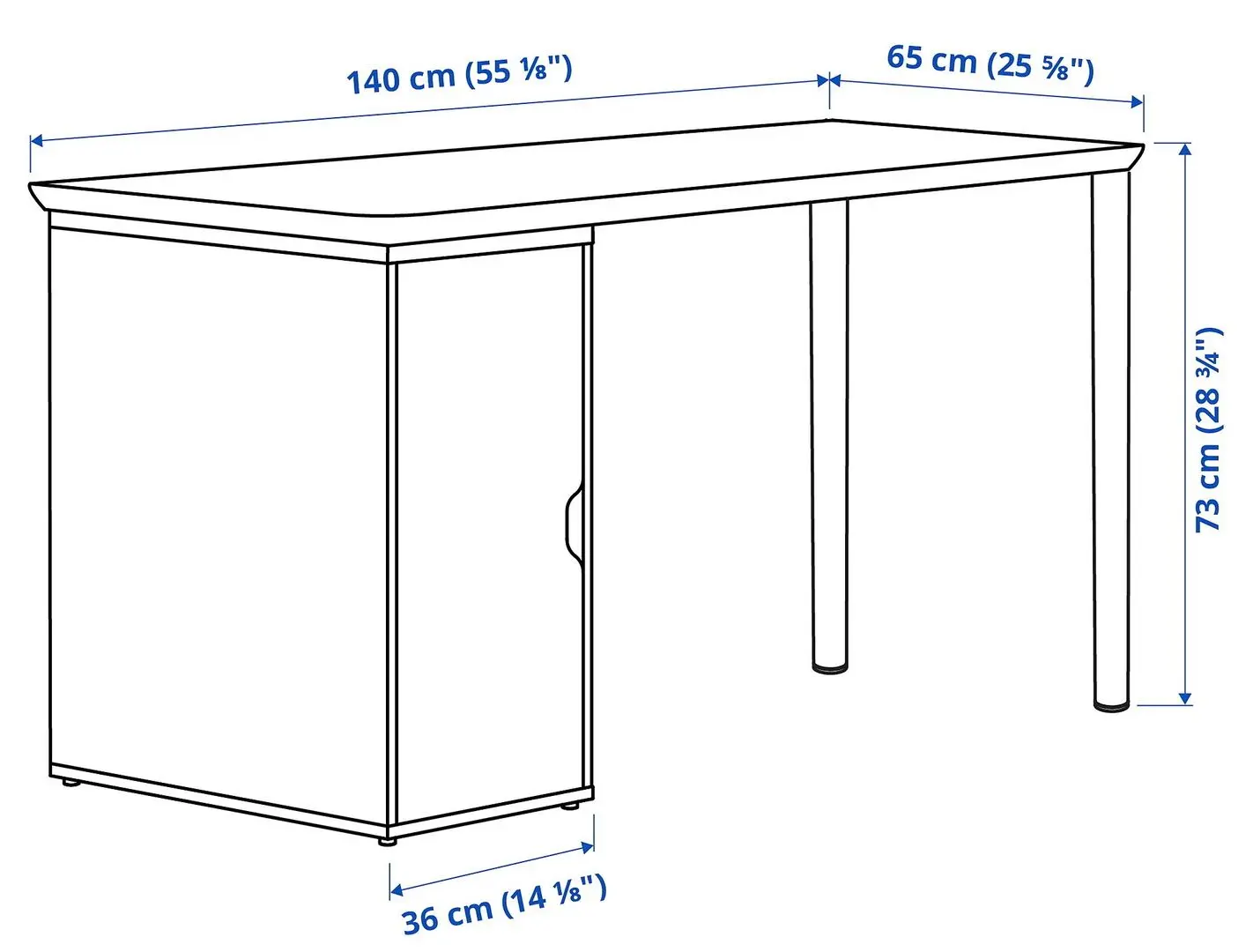 Masa de birou Ikea Anfallare/Alex 140x65 (Bambus/Alb)