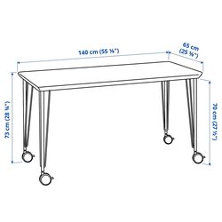 Masa pentru birou Ikea Anfallare/Krille 140x65 (Bambus/Negru) Thumb
