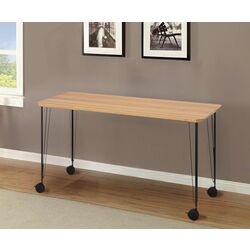 Masa pentru birou Ikea Anfallare/Krille 140x65 (Bambus/Negru)