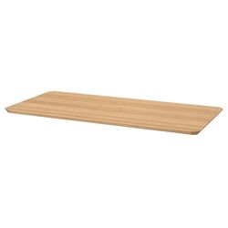 Masa de birou Ikea Anfallare/Olov 140x65 (Bambus/Alb) Thumb