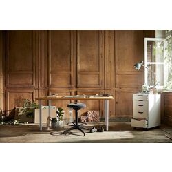 Masa de birou Ikea Anfallare/Olov 140x65 (Bambus/Alb) Thumb