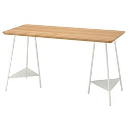 Письменный стол Ikea Anfallare/Tillslag 140x65 (Бамбук/Белый)